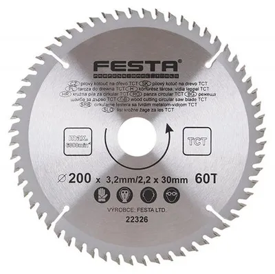 Immagine prodotto di Lama per sega FESTA 22326 SK 200/3.2/30mm 60T