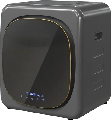 Productafbeelding van Mini-wasdroger, 4 kg, 6 programma's, LED-touchbediening, 800W, geschikt voor wandmontage, oververwarmingsbeveiliging (grijs)