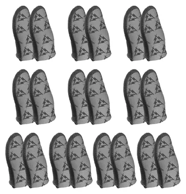 A grid of 12 pairs of gaming finger sleeves, each with a lightning bolt pattern.