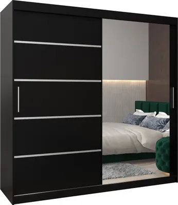Produktbild von Kleiderschrank, Schiebetürenschrank Schlafzimmer, Schrank mit Spiegel VERONA 2 200 cm