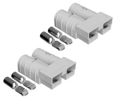 Productafbeelding van Stekker paar - Energie connector - Zonne-energie aansluiten - Anderson SB50 compatibel - 6-8 mm² kabel - Grijs