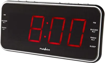 Produktbild von Digital-Wecker-Radio | LED-Anzeige | 1x 3,5 mm Audio-Eingang | Zeitprojektion | AM / FM | Snooze-Funktion | Sleep Timer | Anzahl Alarme: 2 | Schwarz