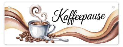 Produktbild von Kaffeepause Metallschild für die Küche