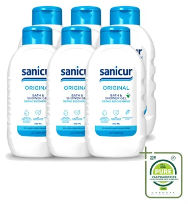 Zdjęcie produktu dla 6 sztuk żelu pod prysznic i do kąpieli Sanicur Original - 300 ml - opakowanie zbiorcze