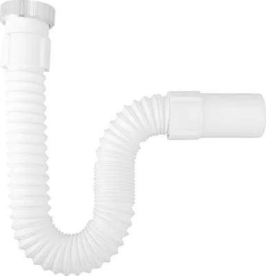Obrázok produktu pre Avizar, zosilnená odtoková hadica 39 cm pre drez a umývadlo, biela