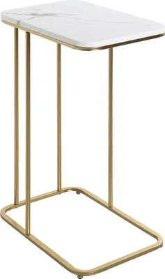 Produktbild von Beistelltisch >52234< in goldfarben, marmoroptik, Metall, MDF - 45x67x30cm (BxHxT)