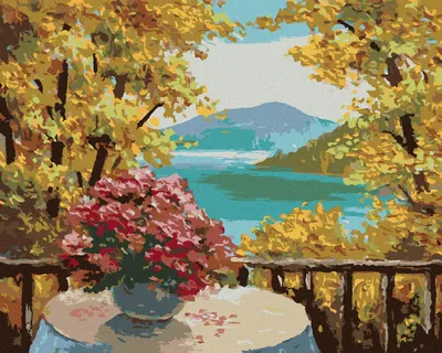 Produktbild von Zuty - Malen nach Zahlen - BERGSEE UND HERBSTWALD, 40x50 cm, mit Keilrahmen (bereits gespannt)