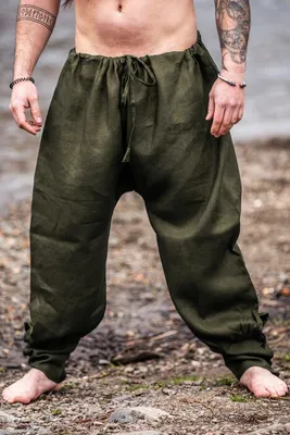 Produktbild von Wikinger Rushose Leinen Olive "Wodan" M