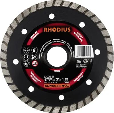 Produktbild von Rhodius Diamanttrennscheibe DG55 Stein Ø 125 mm Bohrung 22,23 mm