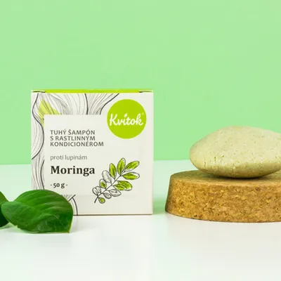 Produktbild von Kvitok Festes Shampoo mit Conditioner gegen Schuppen Moringa 50 g
