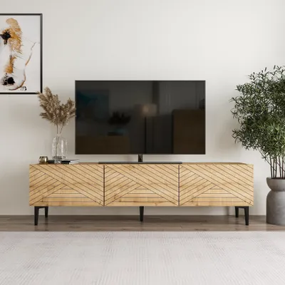 Obrázok produktu pre Skye Decor, Felix - Zafírový dub, TV stolík, 100 % drevotriesková doska potiahnutá melamínom, zafírový dub, 160 x 31,4 x 44,1 cm