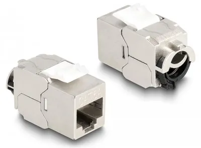 Obrázok produktu pre DeLOCK 88020, RJ45, Strieborná, Biela, Samec, Priamy, Zinok, Cat6a