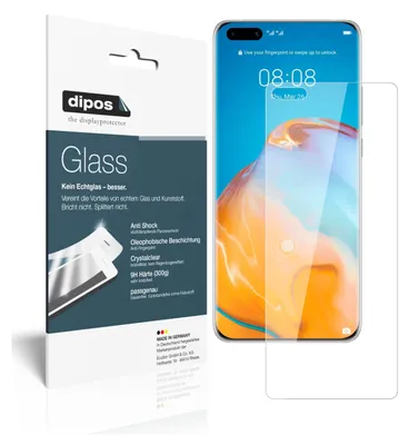 Produktbild von 2x Schutzfolie für Huawei P40 Pro - Anti-Shock 9H Folie dipos Glass Kunststoffglas