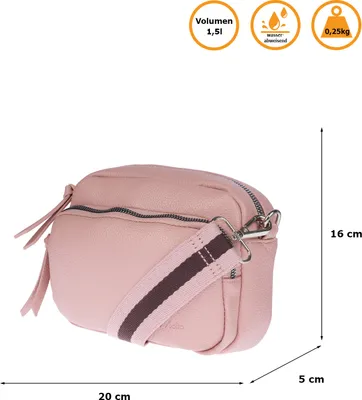 Produktbild von Damen Leder Optik Umhängetasche Tasche Rosa