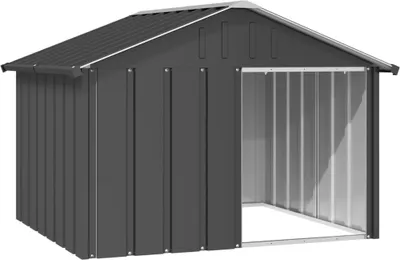 Image de Niche pour chien Anthracite 116,5x103x81,5 cm Acier galvanisé