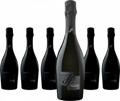 Produktbild von 6 x Sacchetto Spumante Etichetta Nera Millesimato Extra Dry