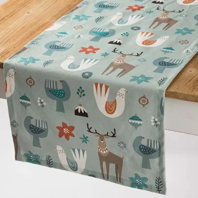Produktbild von Tischläufer Scandi Christmas hellblau 40x160cm von SCHÖNER LEBEN.