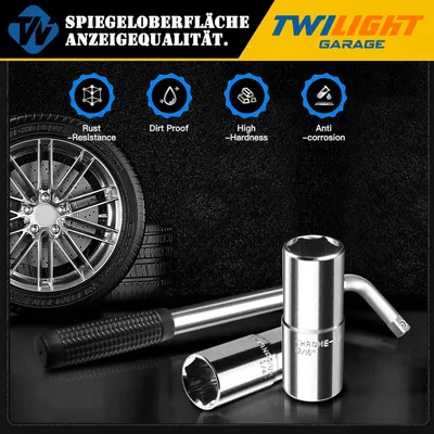 Produktbild von Teleskop Radmutternschlüssel 3-teilig, Steckschlüssel 17 mm und 21 mm, für Auto, Reifenwechsel