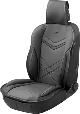 Produktbild von WALSER Sitzauflage Auto Rey, Sitzschoner Auto schwarz, Universal Auto Sitzauflagen, Autositzauflage Vordersitze, Sitzbezug Auto Vordersitze, Sitzkissen Auto Sportlook, Sitzbezüge Auto für PKW/LKW