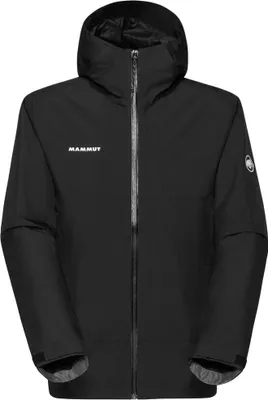 Schwarze Hardshelljacke "Treeline HS Hooded Jacket" von Mammut; geeignet für Herren.