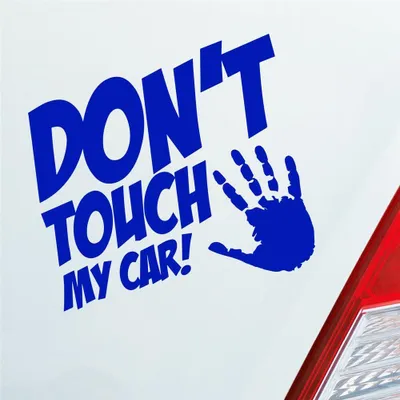 Produktbild von Auto Aufkleber Dont touch my car JDM 10x10 cm Dunkelblau Sticker Heckscheibenaufkleber