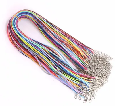 50er Set bunte Lederbänder für DIY Ketten & Armbänder