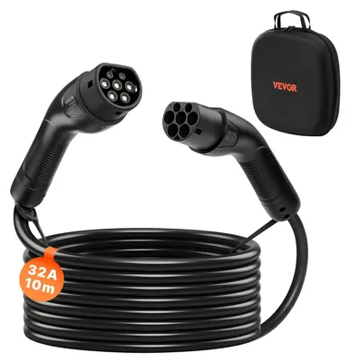 Produktbild von VEVOR Typ 2 zu Typ 2 EV-Ladekabel, 32Amp, 7kW 5 Meter Einphasen-Elektrofahrzeug-Ladekabel, IP66 wasserdicht mit Tragetasche, für IEC62196 EV & Plug-in-Hybrid-Elektrofahrzeuge, CE&TUV, 22 kW-b, 10 m