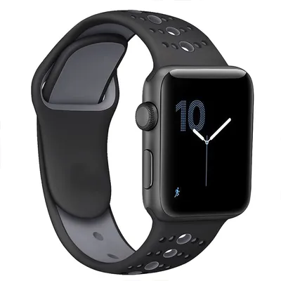 Produktbild von BStrap Silicone Sport Armband für Apple Watch 38/40/41mm, Black Gray