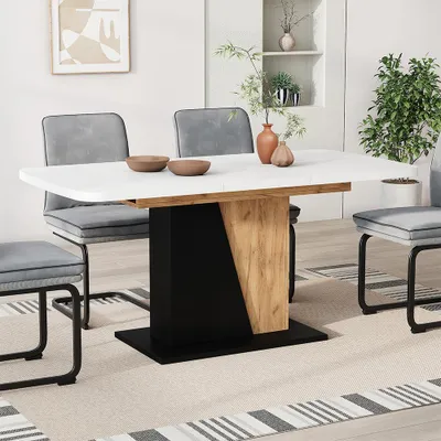 Immagine prodotto di tavolo da pranzo allungabile Vicco Fenaro Rovere bianco/dorato 120 x 80 cm estensibile, Model 56583