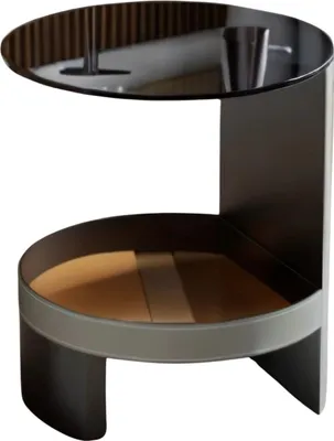 Image de Table d'appoint Deliot – Table d'appoint pour salon ou chambre à coucher – Verre – Moderne – 46 cm