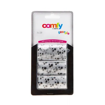Produktbild von Comfy Hundekotbeutel Georgia - 3x20 Stück, reißfest und perforiert, in Schwarz, Muster und duftend - Für verantwortungsvolle Hundebesitzer