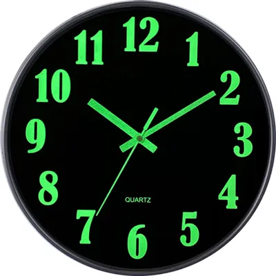 Produktbild von Leuchtwanduhr 12 Zoll, Geräuschlose Uhr, Nachtleuchtende Wanduhr Für Wohnzimmer Und Büro