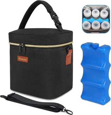 Produktbild von Famanu Kühltasche für Babyflaschen mit Kühlpack - Isolierte Lunch-Tasche für Muttermilch und Getränke