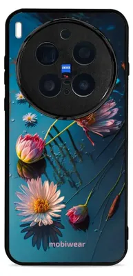 Produktbild von Handyhülle für Vivo X300 Pro, Mobiwear Glossy Case, Blau-Blumig