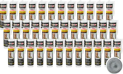 Produktbild von Isolbau Zement-Fix 36 x 300 ml Betongrau Express Reperaturmörtel - Dichtungsmasse für Fugen & Risse im Innen- & Außenbereich, Kartusche