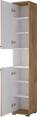 Immagine prodotto di Colonna da bagno collezione BALEA – 2 porte e 1 nicchia, colore bianco e rovere