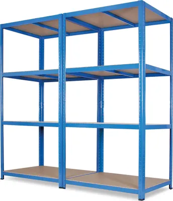 Produktbild von Schwerlastregal/Komplettregal - Stecksystem, 2 x 4 Böden, Tragkraft je Boden 265 kg, HxBxT 1800 x 1800 x 500 mm