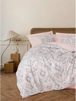 Zdjęcie produktu dla Pościel 220 x 240 cm, 100% Bawełna Renforcé, 2 Poszewki na Poduszki 60 x 60 cm, Kolor Łososiowy