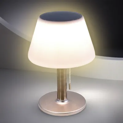 Produktbild von Solar Tischlampe, warmweißes Licht, 3 Helligkeitsstufen, Designvariation: Stabrohr Silikon orange mit Struktur, dekorativ und griffig