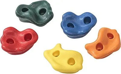 Produktbild von 5er Set Klettersteine aus Kunststoff mittel 90 - 110 mm bunt Bouldersteine Klettergriffe