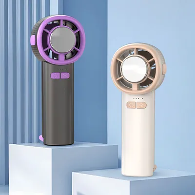 Produktbild von Tragbarer Handlüfter Akku Fan Desktop Lüfter Halbleiterkühlung Draussen Sommer Weiss
