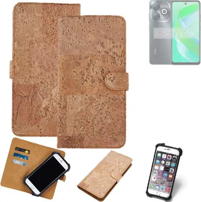 Produktbild von K-S-Trade Hülle kompatibel mit Infinix Smart 8 Plus  Kork Handyhülle Cover  Schutzhülle TPU Case Bumper in Hellbraun, (1x)