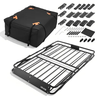 Produktbild von VEVOR Dachgepäckträger, 130,5 x 91,5 x 12,7 cm Dachgepäckträger mit 15 Cu Ft wasserdichtem Gepäckbeutel, 90 kg Tragfähigkeit Universeller Träger für SUV, Lkw
