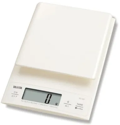 Produktbild von Tanita KD 320 Elektronische KÃ1/4chenwaage mit LCD-Infodisplay, Messbereich bis 3 kg, Kunststoff-Wiegeschale, Zuwiegefunktion