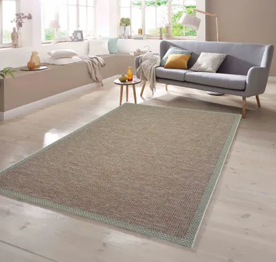 Image de Tapis d'intérieur et d'extérieur aspect sisal, couleur terre cuite - 67 x 180 cm