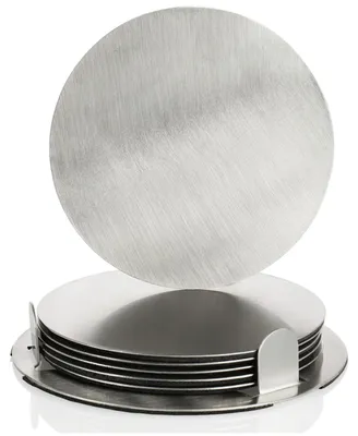 Produktbild von Untersetzer Set 7-teilig mit Halter - Edelstahl Untersetzer