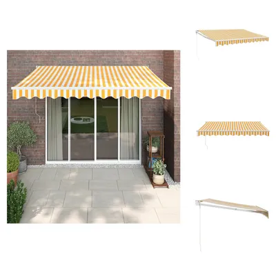 Produktbild von vidaXL Markise Einziehbar Gelb und Weiß 3x2,5 m Stoff und Aluminium -  Markisen