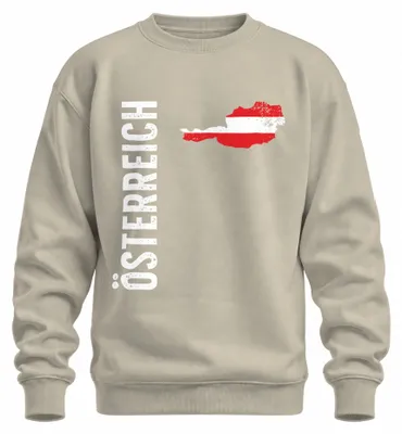 Produktbild von Österreich Fußball Fanartikel EM WM Nationalmannschaft Fahne Sweatshirt Pullover, Natur, 3XL