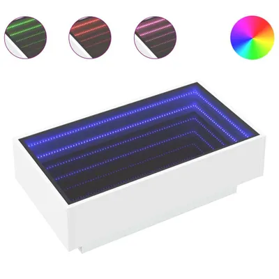 Produktbild von LED-Couchtisch Weiß 90x50x30 cm Holzwerkstoff