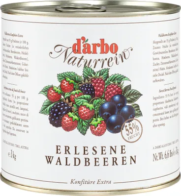 Produktbild von WALDBEEREN-KONFITÜRE EXTRA NATURREIN 3kg Dose von DARBO